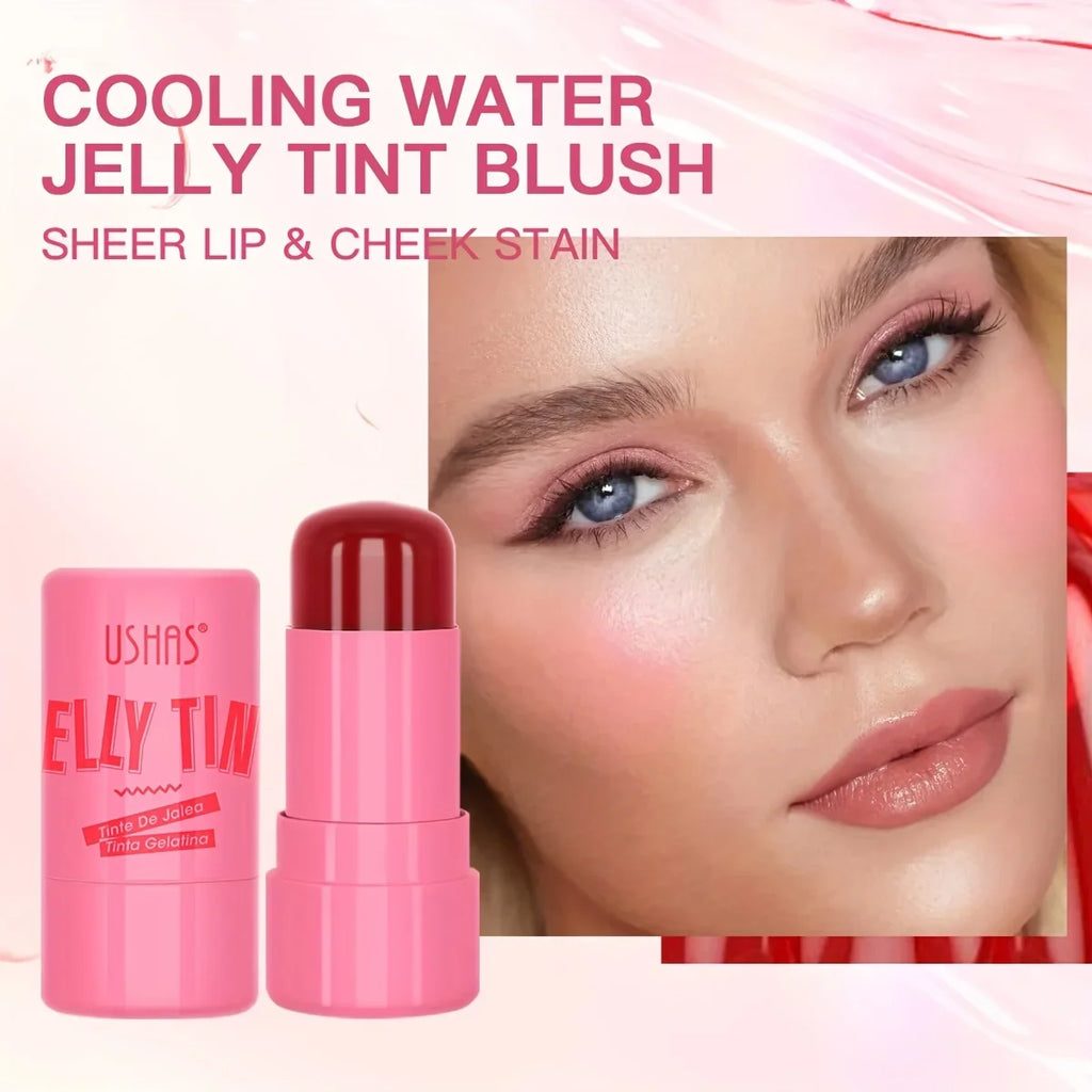 4 Colors Jelly Blush Stick Lip Balm Eyeshadow 3-in-1 Multi-Use Matte Blush Moisturize Brighten Lip Gloss Qme