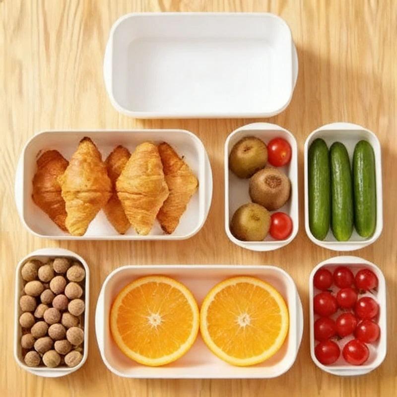 Kitchen Sealed Fresh Storage Containers 4 White Food Box Refrigerator Qme