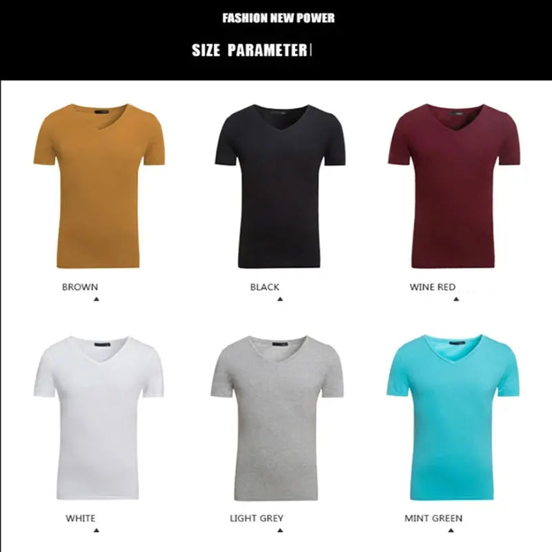 Plain Cotton Gym T-shirt Men Summer Fitness Clothing V-Neck Short Sleeve T Shirt Summer Comfortable Breathable Versatile Top Qme