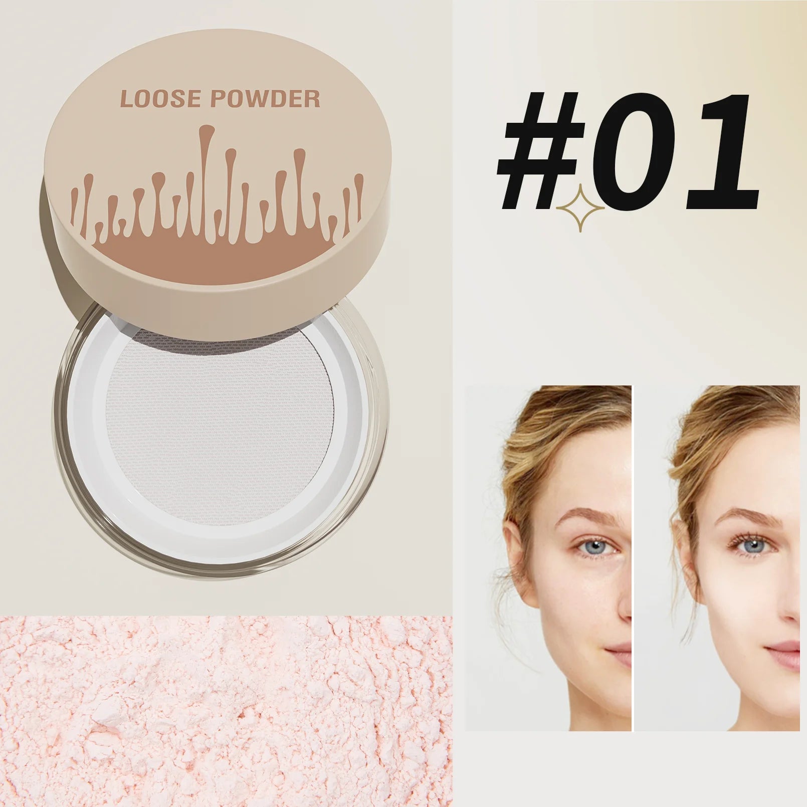 5 Colors Loose Powder Can Reduce Pores and Fine Lines, With a Long-lasting Matte Effect and Natural Facial Makeup Powder Qme 9515-1