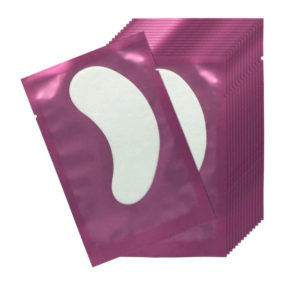 100pairs Paper Patches Eyelash Under Eye Pads Lash Extension Tips Qme Rose red 100Pairs