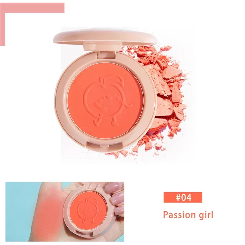 New 6 Colors Blush Makeup Palette Mineral Powder Red Rouge Lasting Natural Cream Cheek Tint Orange Peach Pink Blush Cosmetic Qme 04