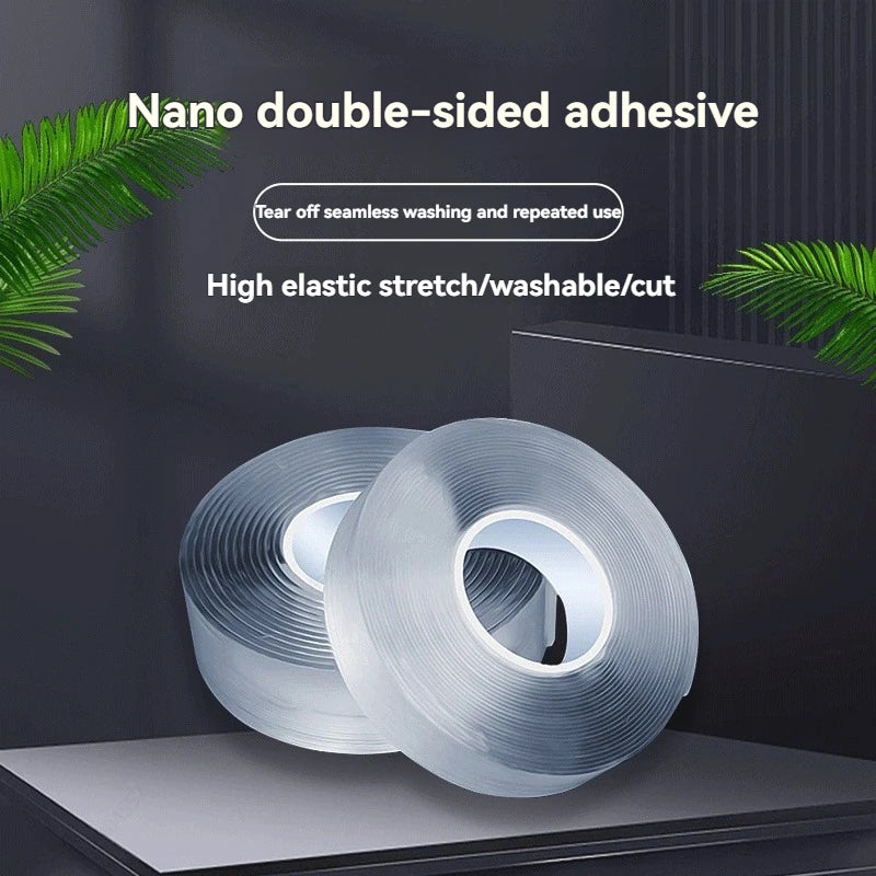 1m 2m 5m Nano Tape Double Sided Tape Transparent Reusable Waterproof Adhesive Strong Tapes Cleanable Kitchen Bathroom Supplie Qme
