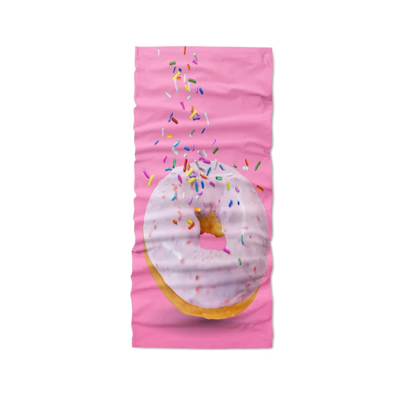 Food Donut Headscarf Fun Printing Women's Hijab Scarf Summer Neck Qme style1 One Size >8Y