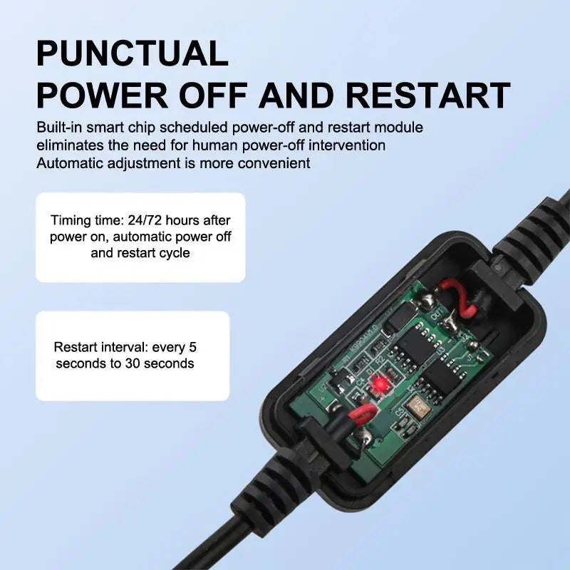 Automatic Router Modem Restart Power Cable 24 72 Hours Auto Cycle Qme