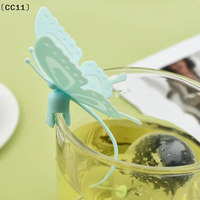 Butterfly Tea Bags Strainers Silicone Filter Infuser Silica Teabags Qme