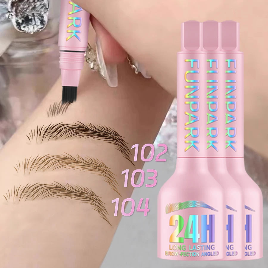 3D Dye Eyebrow Pencil Hairling Anti-smudge Waterproof 3 Colors Black Qme