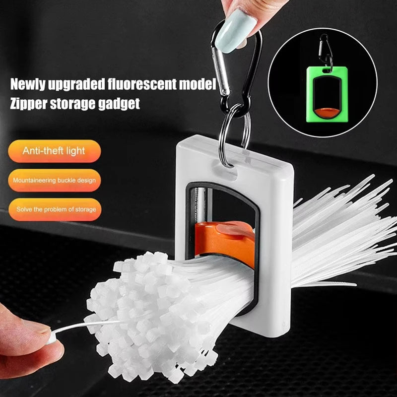 Square Cable Tie Organizer Fluorescent Cable Tie Organizer Portable Reusable Storage Cable Tie Holder Cable Tie Storage Tool Qme