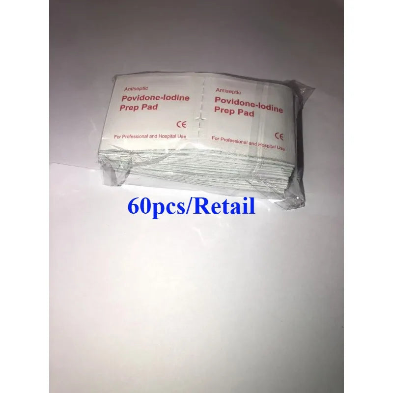 Skin Iodine Wound Disinfection Treatment, Convenient to Carry Outdoor Sports Disaster Essential First Aid Kit Supplies Qme 60pcs