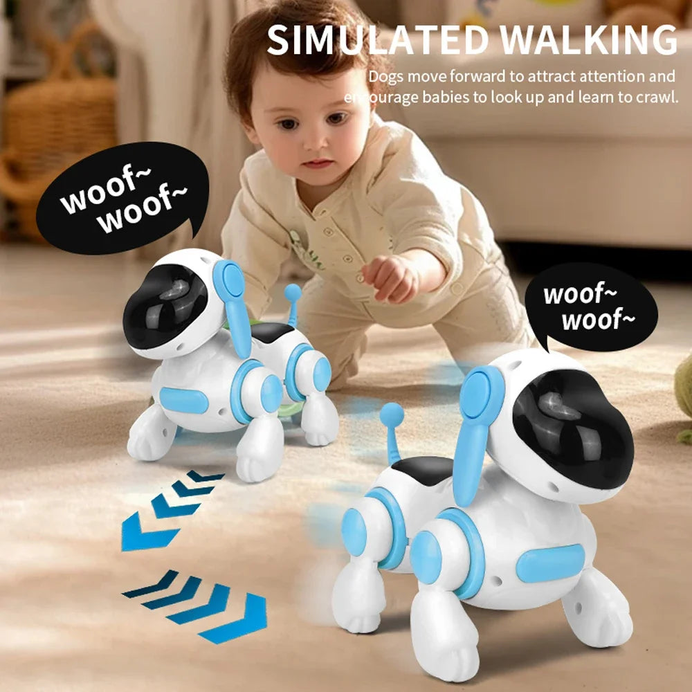 Robot Electronic Dog Robot Dog Stunt Walking Dancing Toy Intelligent Touch Remote Control Electric Pet for Children's Toys Qme