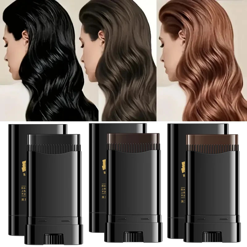 Waterproof Hair Dye Stick Quickly Covers Gray Natural Appearance Qme