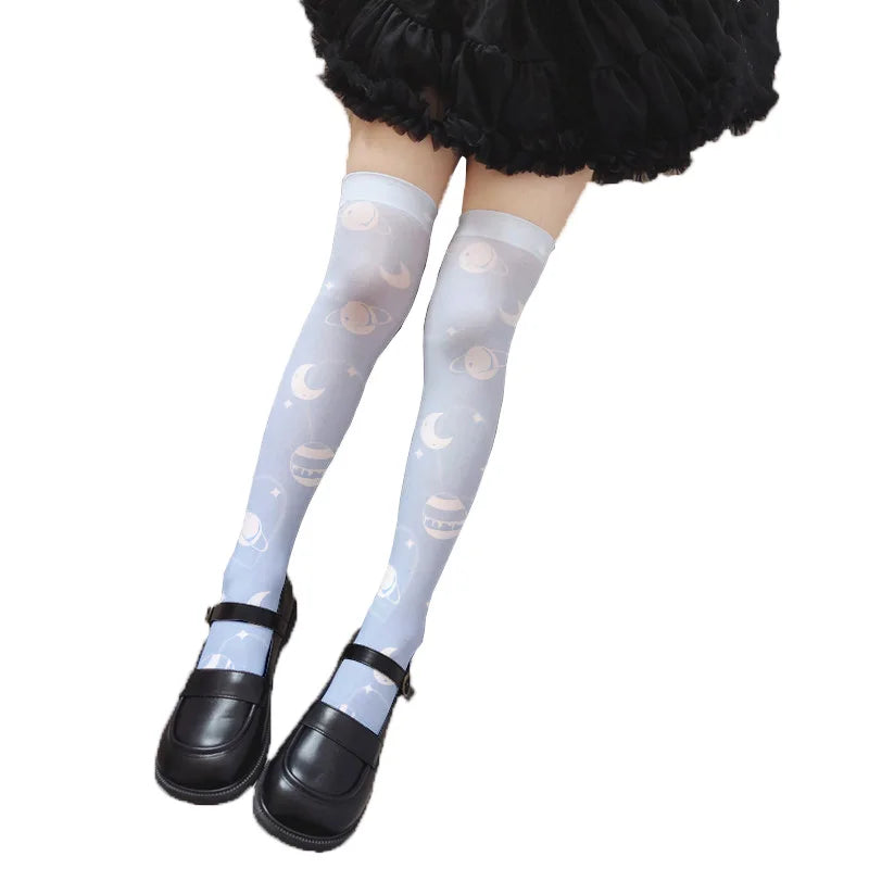 Girl Long Tube Sexy Cute Sweet Lolita Thigh Stockings Cartoon Knee