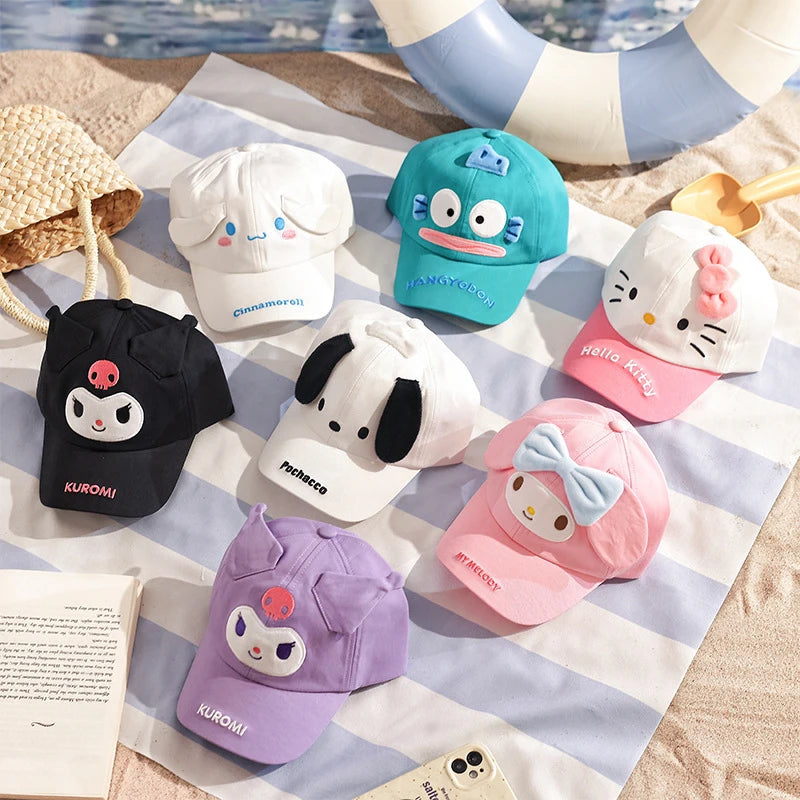 Hello Kitty Kuromi Sun Hat Quick-Dry Dopamine Baseball Cap Summer-Style Baseball Cap Wide-Brimmed Sun Hat Qme