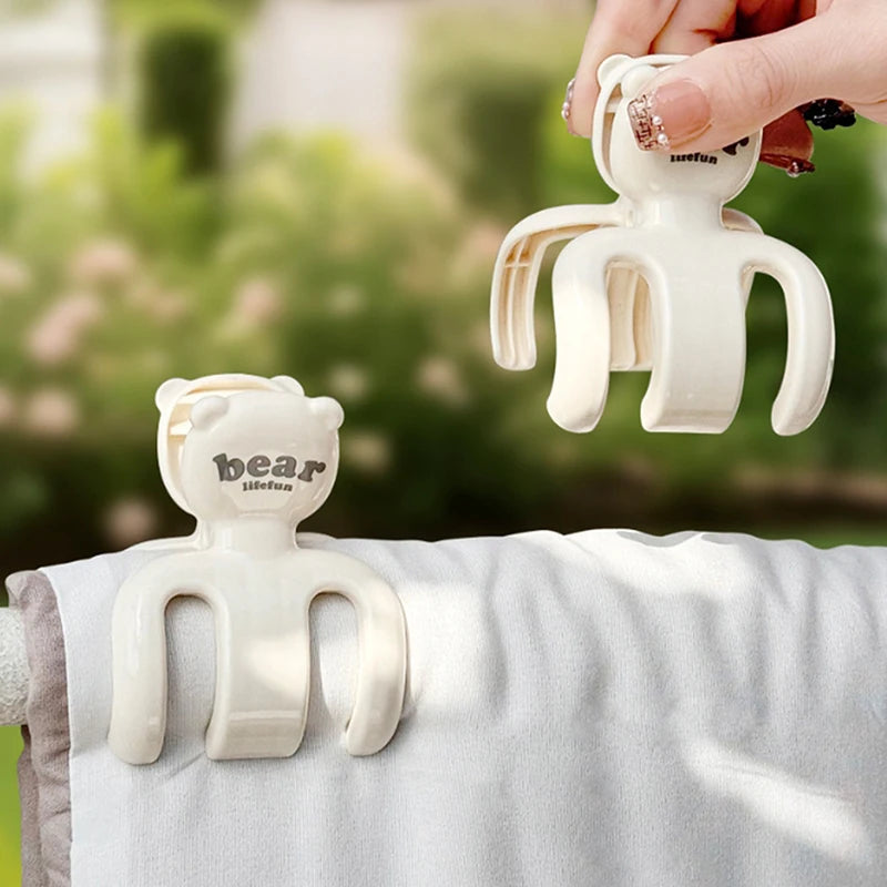 Little Bear Drying Clip Sunning Quilts Wind Proof Large Plastic Clips Qme