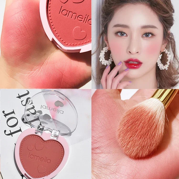 New 6 Colors Blush Makeup Palette Mineral Powder Red Rouge Lasting Natural Cream Cheek Tint Orange Peach Pink Blush Cosmetic Qme 3