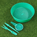Plastic Soil Sieve Filter Mesh Round Soil Dirt Sifter For Soil Stone Sifting Filtration Home Garden Flower Plant Nursery Tools Qme Set