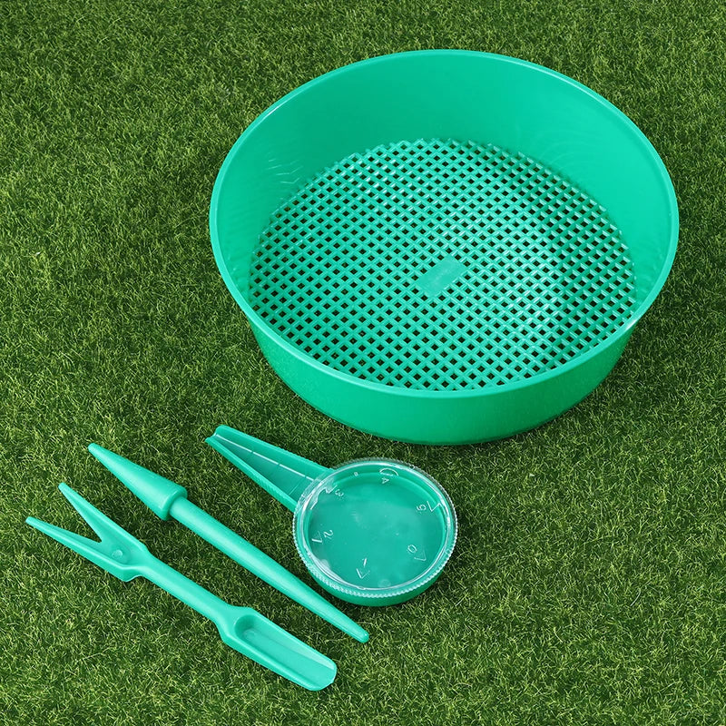 Plastic Soil Sieve Filter Mesh Round Soil Dirt Sifter For Soil Stone Sifting Filtration Home Garden Flower Plant Nursery Tools Qme Set