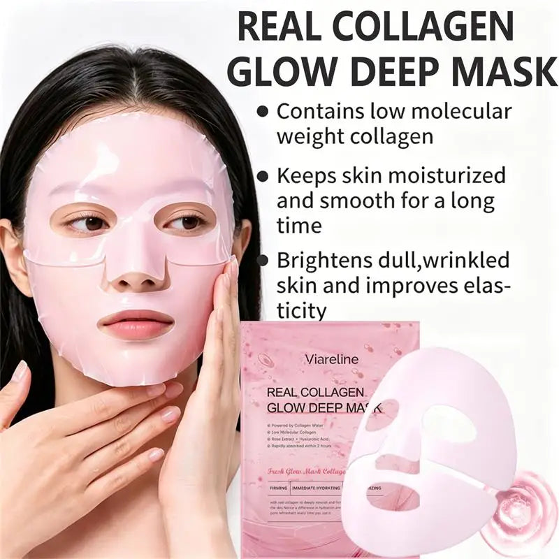 Overnight Collagen Real Deep Mask Supplement Collagen Hydrating Mask Elasticity Improvement Pore Minimizing Firming Lifting Mask Qme