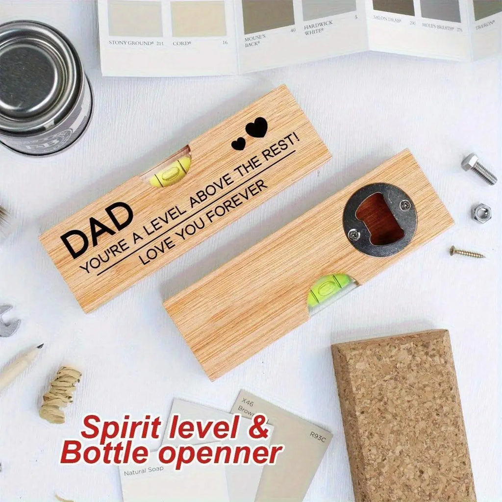 Level Tool Bottle Opener Engraved Above Rest Novelty Dad Husband DIY Qme