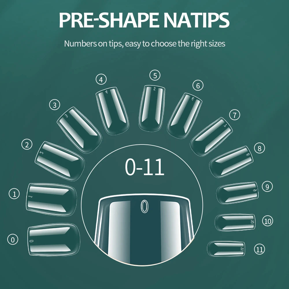 Nailpop False Nails 10 12 Sizes Full Cover Tips Clear Durable Qme