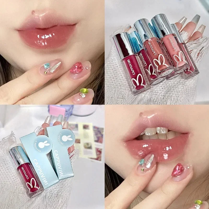Ice Juice Red Lip Gloss Crystal Mirror Water Light Lip Glaze Grapes Jelly Glass Lip Oil Waterproof Lipstick Clear Tint Makeup Qme 04