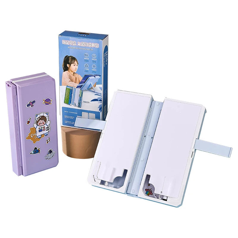 1 Foldable Reading Bookshelf Multi-function Pen Case Pencil Box Qme
