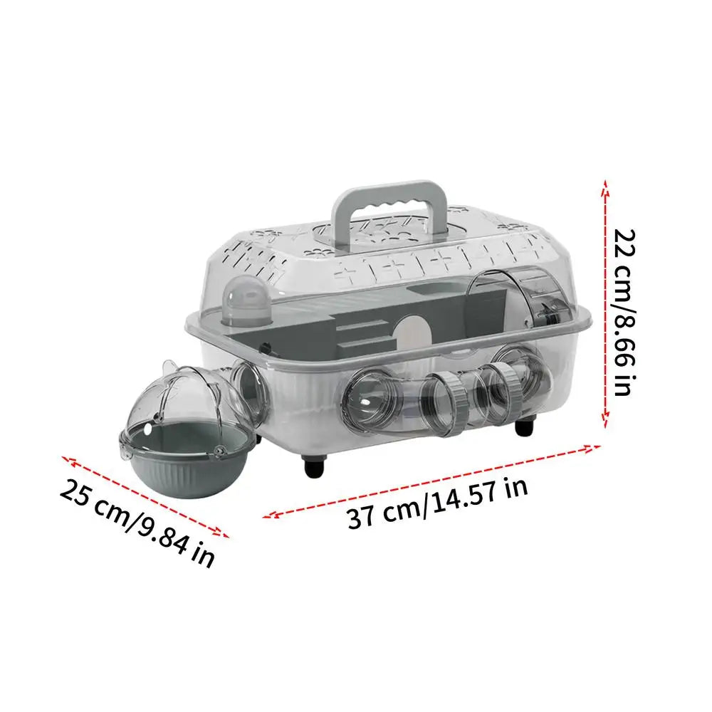 Dwarf Hamster Cage 2-Layer Detachable Transparent Carrier Tunnel Qme Gray China Mainland