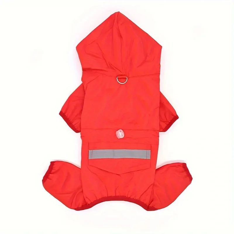 Dog Raincoat Puppy Clothes, Pet Raincoat Hooded Raincoat With D-ring For Dogs Outdoor Supplies Qme Red S