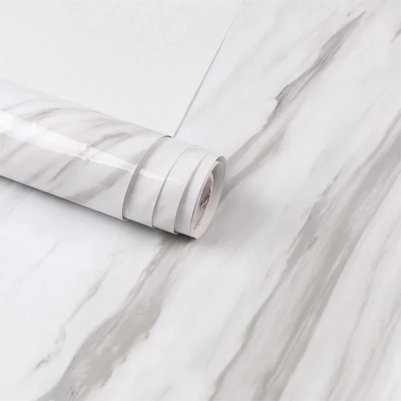 Self Adhesive Waterproof and Oil Resistant Wallpaper for Bathroom Kitchen Living Room PVC Wall Sticker Cabinet Wallpaper Qme