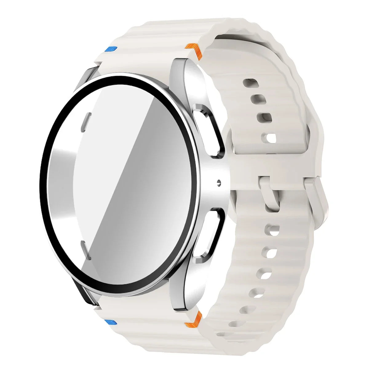 Silicone Strap for Samsung Watch 7 6 5 4 40mm 44mm 5Pro 45mm Band With Case Screen Protector Bumper cover for Wrist Accessories Qme