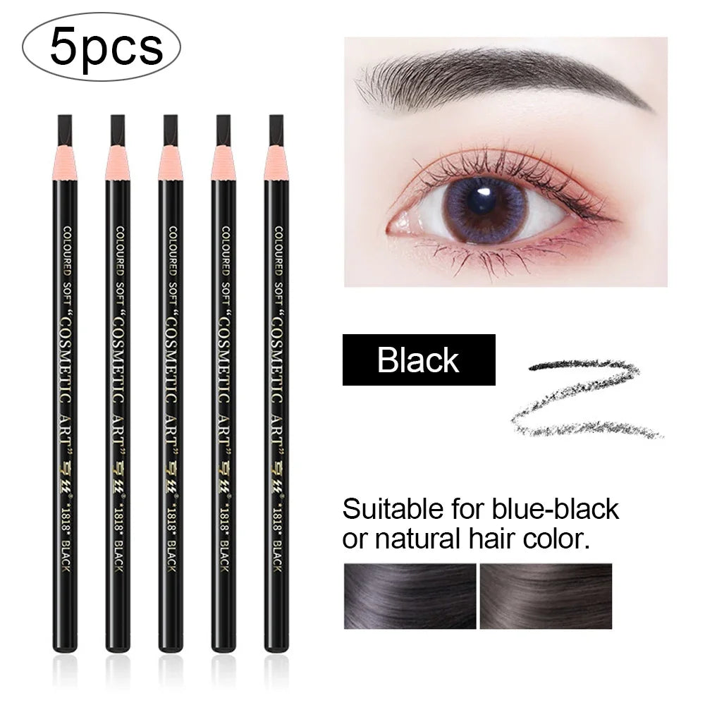 5pcs Professional Microblading Pencil Permanent Eyebrow Pencil Tattoo Waterproof Art Tint Makeup Eye Brow Pen Enhancers Cosmetic Qme meibi03heise5Pcs