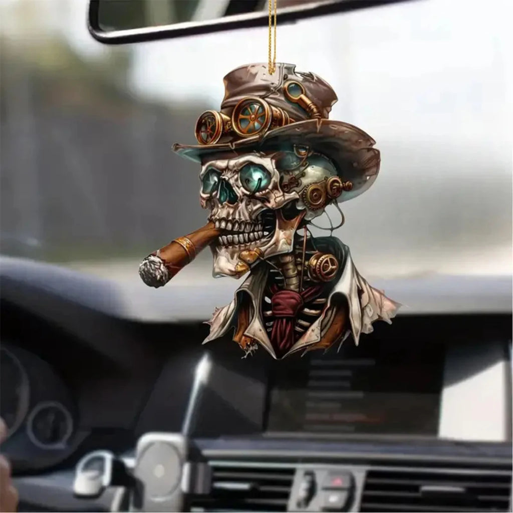 Acrylic Flat Personalized Creative Halloween Decoration Car Rearview Qme black