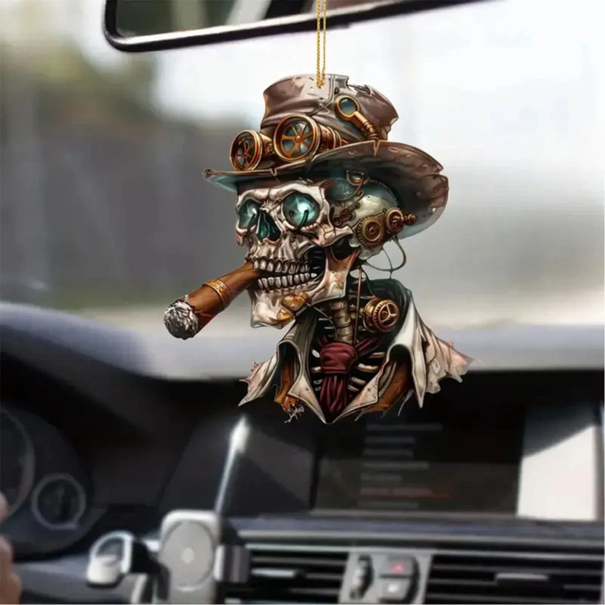 Acrylic Flat Personalized Creative Halloween Decoration Car Rearview Qme black