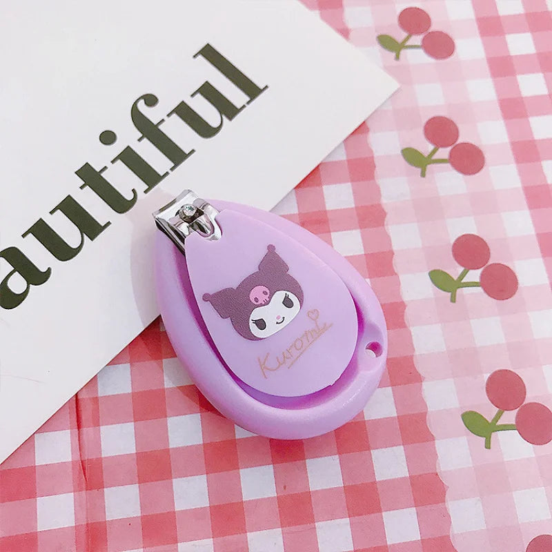 Hello Kitty Kuromi Nail Clippers Foldable Nail Clippers for Home Use Cute Nail Clippers for Students Qme