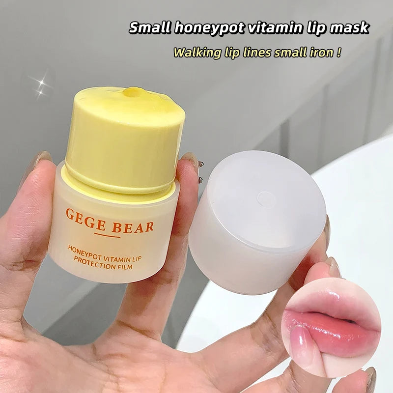 Gege Bear Small Honey Pot Vitamin Lip Mask Autumn Winter Moisturizing Qme