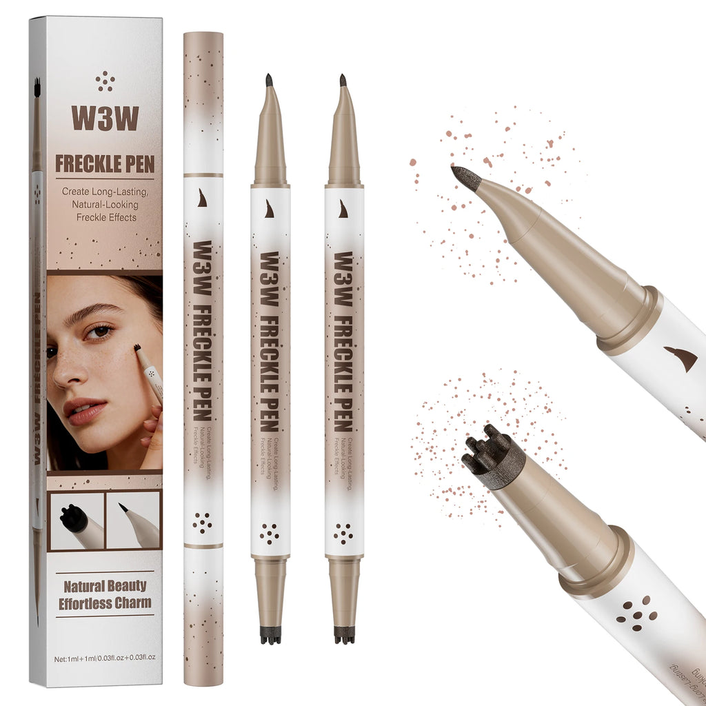 Waterproof Freckle Stamp Pen, Natural Lifelike Fake Freckle Pen, Long-Lasting Quick-Drying Smudge-Proof Makeup Pen Qme