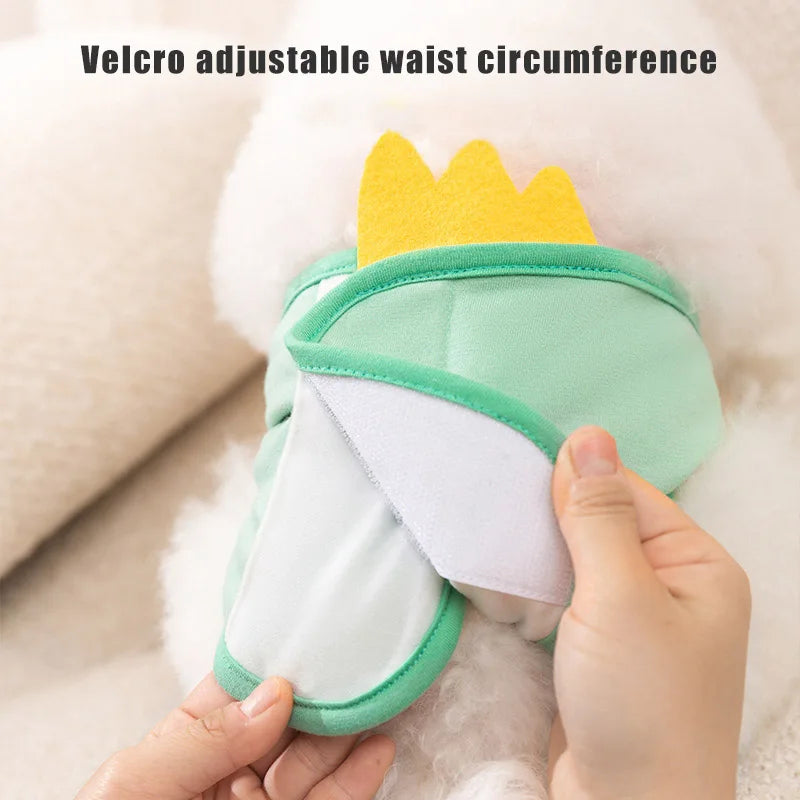 Cartoon male dog physiological pants, pet washable diaper to prevent harassment, estrus dog diaper pants Qme