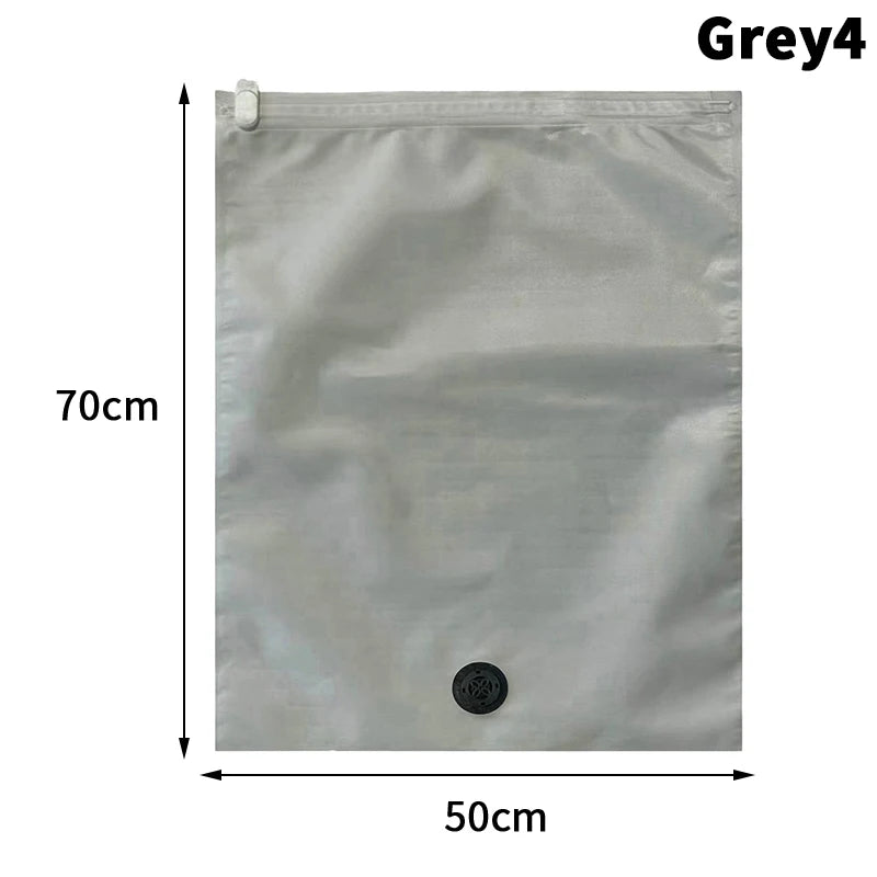 Reusable Hand Roll Vacuum Bags For Travel Waterproof Vacuum Compression Bag Luggage Vacuum Wardrobe Clothing Storage Bag Qme lightgreyXL