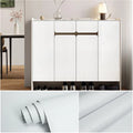 Ivory White Retro Imitation Wood Vertical Pattern Self-adhesive Qme R6 400cmx45cm