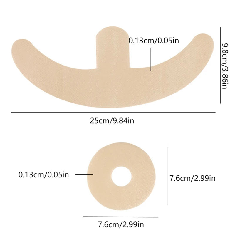 Reusable Silicon Gel Invisible Stickers Circular Arc Chest Concealer Qme