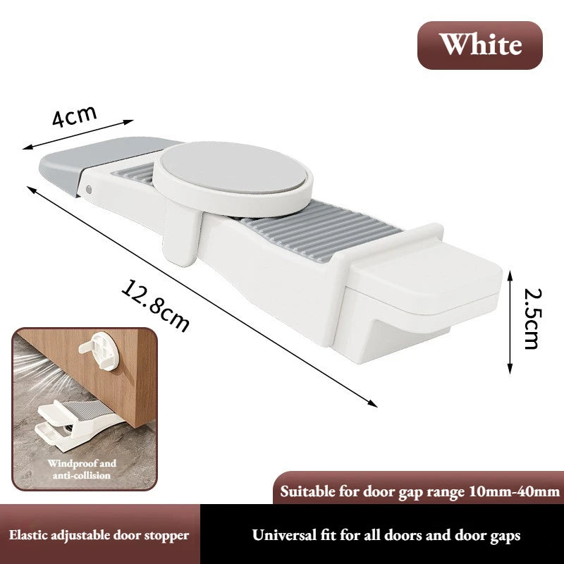 Adjustable Height Door Stopper Wedge Non-slip Rubber Home Office Qme White