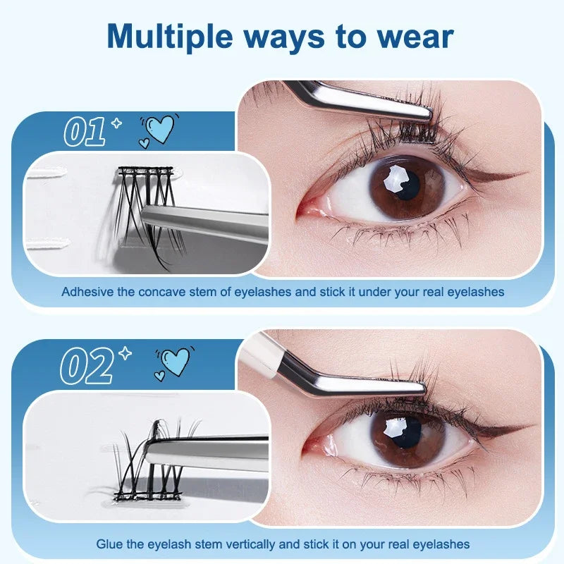 Short Long False Eyelashes Glue Strips White Glue-free Jelly Qme