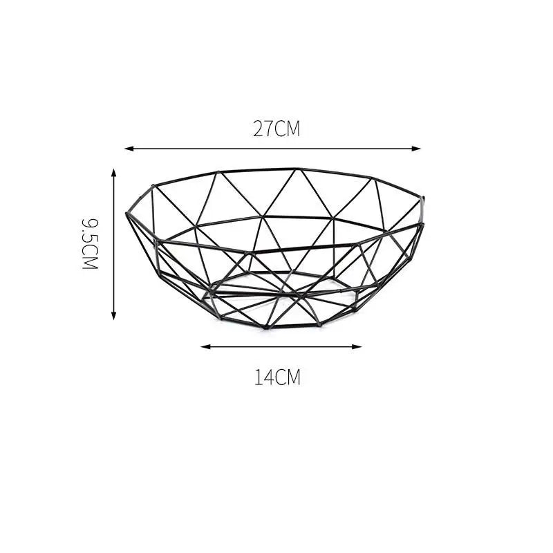 Iron Fruit Basket Simple Basin Multi-size Snack Bread Vegetable Qme A1
