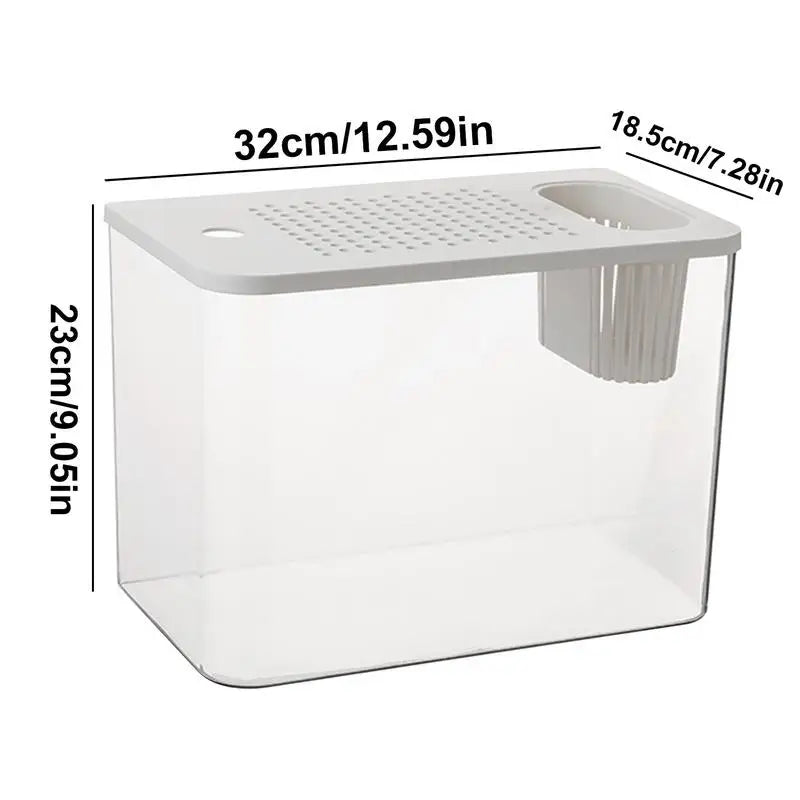 Fish Tank Aquarium Transparent Turtle Bowls Small Aquariums Qme