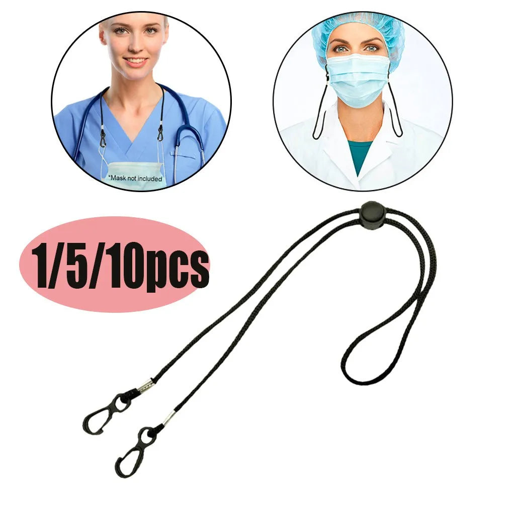Multi-function Glasses Chain Men Women Mask Hanging Rope Windproof Hat Rope Adjustable Anti-lost Face Mask Glasses Chain Qme