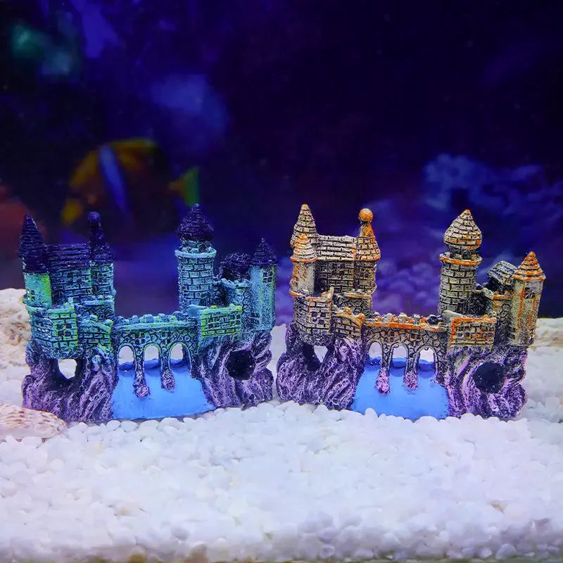 Landscaping Resin Rockery Aquarium Home Craft Creative Castle Shape Qme