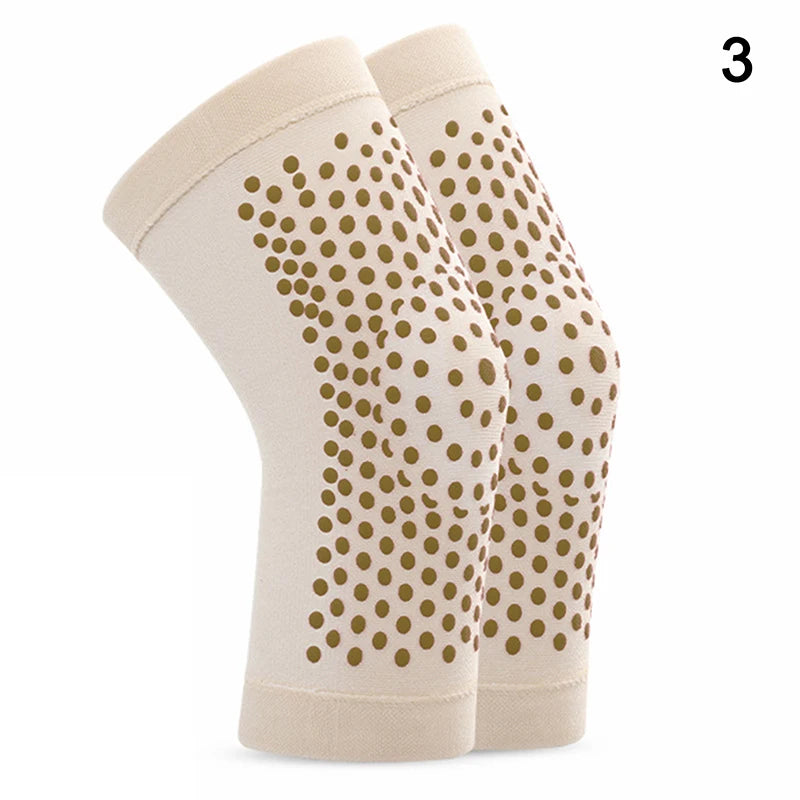 One Pair Self-heating Wormwood Knee Braces Warm Support Soothing Qme Beige