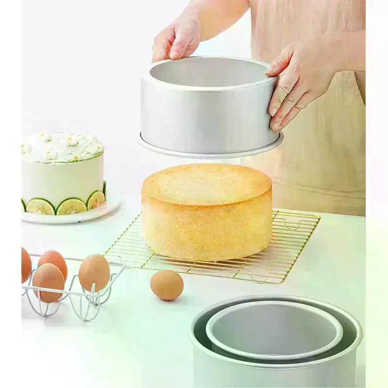 4/6/8/10in Anodized Aluminum Alloy Round Cake Pans Removable Bottom Leakproof Non Stick Perfect For Home Baking Chiffon Cakes Qme