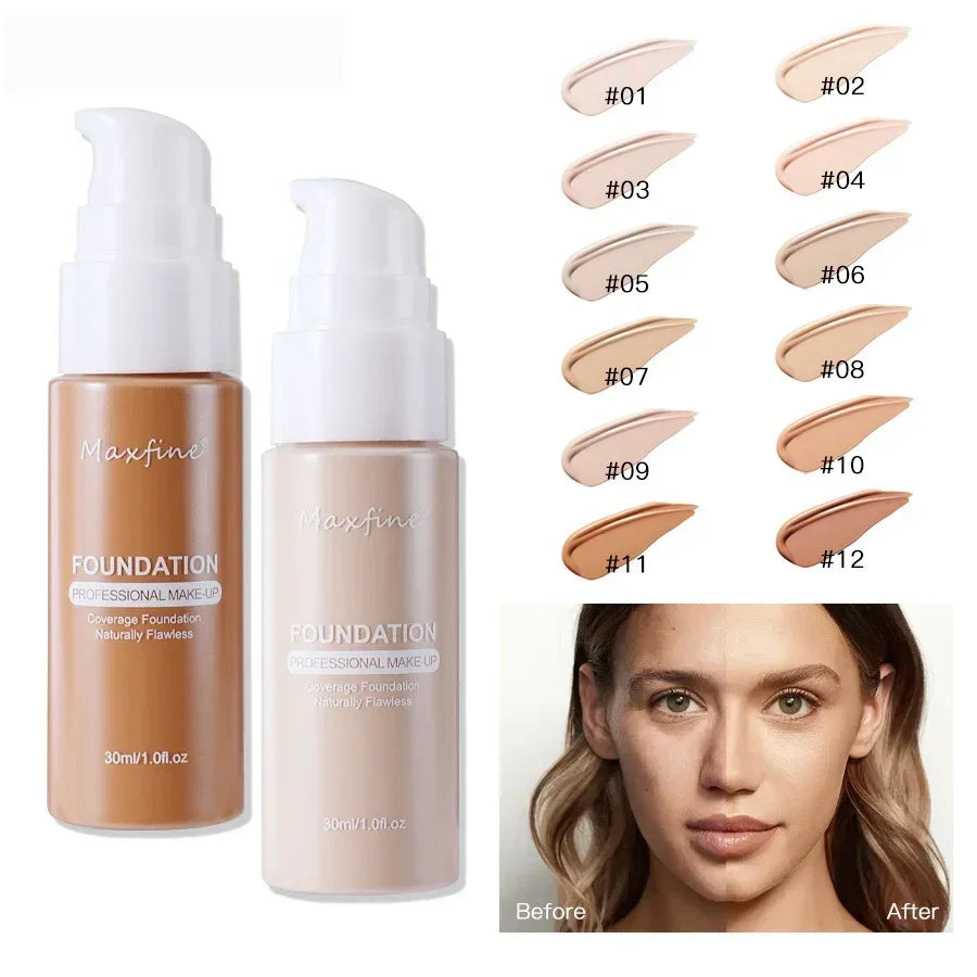 Matte Liquid Foundation Effective Concealer Waterproof Sweat-resistant Makeup Professional Light Thin Delicate Foundation Qme