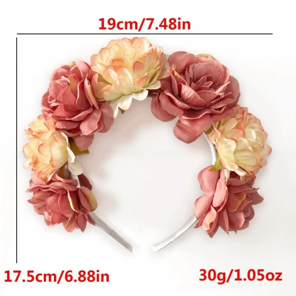 Romantic Floral Headband Wreaths Garland Elegant Artificial Flower Qme